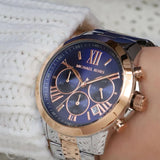 Michael Kors Bradshaw Chronograph Blue Dial Two Tone Steel Strap Watch For Women - MK6389 Authentic Buy Shop Now