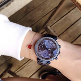 Michael Kors Parker Chronograph Blue Dial Blue Steel Strap Watch For Women - MK6418 Authentic Buy Shop Now