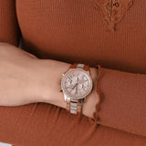 Michael Kors Ritz Chronograph Rose Gold Dial Rose Gold Steel Strap Watch For Women - MK6485 Authentic Buy Shop Now