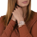 Michael Kors Ritz Chronograph Rose Gold Dial Rose Gold Steel Strap Watch For Women - MK6485 Authentic Buy Shop Now