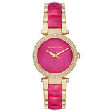 Michael Kors Parker Pink Mother of Pearl Dial Two Tone Steel Strap Watch for Women - MK6490 Authentic Buy Shop Now