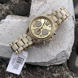 Michael Kors Mini Bradshaw Crystals Gold Dial Gold Steel Strap Watch For Women - MK6494 Authentic Buy Shop Now