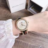 Michael Kors Parker Mother Of Pearl White Dial Two Tone Steel Strap Watch For Women - MK6518 Authentic Buy Shop Now