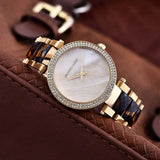 Michael Kors Parker Mother Of Pearl White Dial Two Tone Steel Strap Watch For Women - MK6518 Authentic Buy Shop Now