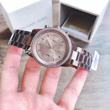 Michael Kors Ritz Chronograph Brown Dial Brown Steel Strap Watch For Women - MK6529 Authentic Buy Shop Now