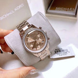 Michael Kors Ritz Chronograph Brown Dial Brown Steel Strap Watch For Women - MK6529 Authentic Buy Shop Now
