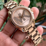 Michael Kors Bradshaw Quartz Rose Gold Dial Rose Gold Steel Strap Watch For Women - MK6556 Authentic Buy Shop Now