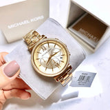 Michael Kors Sofie Chronograph Quartz Gold Dial Gold Steel Strap Watch For Women - MK6559 Authentic Buy Shop Now