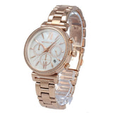 Michael Kors Sofie Chronograph Mother of Pearl White Dial Rose Gold Steel Strap Watch For Women - MK6576 Authentic Buy Shop Now