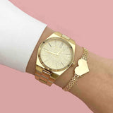 Michael Kors Channing Quartz Rose Gold Dial Rose Gold Steel Strap Watch For Women - MK6624 Authentic Buy Shop Now