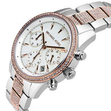Michael Kors Ritz Chronograph White Dial Two Tone Steel Strap Watch For Women - MK6651 Authentic Buy Shop Now