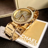 Michael Kors Parker Pave Gold Dial Gold Steel Strap Watch for Women - MK6659 Authentic Buy Shop Now