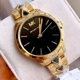 Michael Kors Runway Black Dial Gold Steel Strap Watch for Women - MK3478 Authentic Buy Shop Now