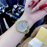 Michael Kors Runway Mercer Crystals Silver Dial Gold Steel Strap Watch For Women - MK6715 Authentic Buy Shop Now
