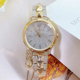 Michael Kors Runway Mercer Crystals Silver Dial Gold Steel Strap Watch For Women - MK6715 Authentic Buy Shop Now