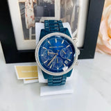 Michael Kors Bradshaw Chronograph Blue Dial Blue Steel Strap Watch For Men - MK6722 Authentic Buy Shop Now