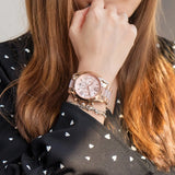 Michael Kors Bradshaw Chronograph Pink Dial Two Tone Steel Strap Watch For Women - MK6830 Authentic Buy Shop Now