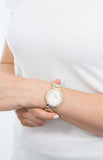 Michael Kors Mini Camille Chronograph White Dial Rose Gold Steel Strap Watch For Women - MK6844 Authentic Buy Shop Now
