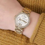 Michael Kors Mini Camille Chronograph White Dial Rose Gold Steel Strap Watch For Women - MK6844 Authentic Buy Shop Now