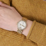 Michael Kors Mini Camille Chronograph White Dial Rose Gold Steel Strap Watch For Women - MK6844 Authentic Buy Shop Now