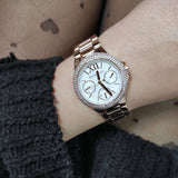 Michael Kors Camille Multifunction White Dial Rose Gold Steel Strap Watch For Women - MK6845 Authentic Buy Shop Now