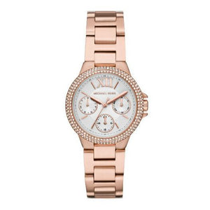 Michael Kors Camille Multifunction White Dial Rose Gold Steel Strap Watch For Women - MK6845 Authentic Buy Shop Now