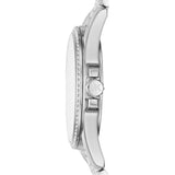 Michael Kors Layton Chronograph Mother of Pearl Blue Dial Silver Steel Strap Watch For Women - MK6847 Authentic Buy Shop Now