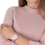 Michael Kors Layton Three Hand Pink Dial Rose Gold Steel Strap Watch For Women - MK6848 Authentic Buy Shop Now
