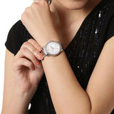 Michael Kors Layton Three Hand Mother of Pearl White Dial Two Tone Steel Strap Watch For Women - MK6849 Authentic Buy Shop Now