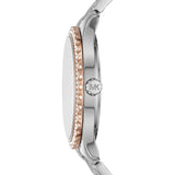 Michael Kors Layton Three Hand Mother of Pearl White Dial Two Tone Steel Strap Watch For Women - MK6849 Authentic Buy Shop Now