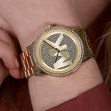 Michael Kors Ritz Pave Crystals Gold Dial Gold Steel Strap Watch for Women - MK6862 Authentic Buy Shop Now