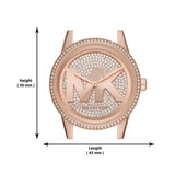 Michael Kors Ritz Analog Crystals Silver Dial Rose Gold Steel Strap Watch for Women - MK6863 Authentic Buy Shop Now