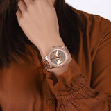 Michael Kors Ritz Analog Crystals Silver Dial Rose Gold Steel Strap Watch for Women - MK6863 Authentic Buy Shop Now