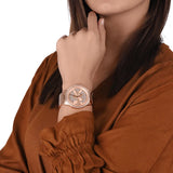 Michael Kors Ritz Analog Crystals Silver Dial Rose Gold Steel Strap Watch for Women - MK6863 Authentic Buy Shop Now
