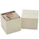 Michael Kors Layton Three Hand Red Dial Rose Gold Steel Strap Watch For Women - MK6893 Authentic Buy Shop Now