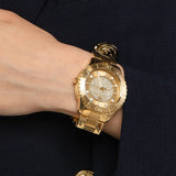 Michael Kors Runway Three-Hand Gold Dial Gold Steel Strap Watch For Women - MK6911 Authentic Buy Shop Now