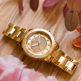 Michael Kors Runway Three-Hand Gold Dial Gold Steel Strap Watch For Women - MK6911 Authentic Buy Shop Now