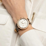 Michael Kors Parker Chronograph White Dial Brown Leather Strap Watch For Women - MK6917 Authentic Buy Shop Now