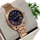 Michael Kors Kacie Three Hand Black Dial Rose Gold Steel Strap Watch for Women - MK6930 Authentic Buy Shop Now