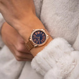 Michael Kors Kacie Three Hand Black Dial Rose Gold Steel Strap Watch for Women - MK6930 Authentic Buy Shop Now