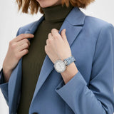 Michael Kors Parker Silver Dial Blue Leather Strap Watch For Women - MK6936 Authentic Buy Shop Now