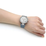 Michael Kors Parker Silver Dial Blue Leather Strap Watch For Women - MK6936 Authentic Buy Shop Now