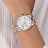 Michael Kors Ritz Chronograph Silver Dial Two Tone Steel Strap Watch For Women - MK6938 Authentic Buy Shop Now