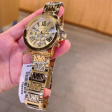 Michael Kors Wren Chronograph Gold Dial Gold Steel Strap Watch for Women - MK6952 Authentic Buy Shop Now