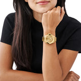 Michael Kors Wren Chronograph Gold Dial Gold Steel Strap Watch for Women - MK6952 Authentic Buy Shop Now