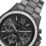 Michael Kors Everest Chronograph Black Dial Grey Steel Strap Watch For Women - MK6974 Authentic Buy Shop Now