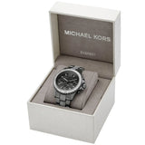 Michael Kors Everest Chronograph Black Dial Grey Steel Strap Watch For Women - MK6974 Authentic Buy Shop Now