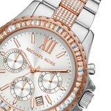 Michael Kors Everest Chronograph Silver Dial Two Tone Steel Strap Watch For Women - MK6975 Authentic Buy Shop Now