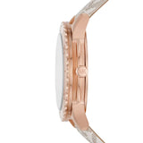 Michael Kors Runway Quartz Rose Gold Dial White Leather Strap Watch For Women - MK6980 Authentic Buy Shop Now
