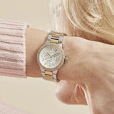 Michael Kors Camille Multifunction Silver Dial Two Tone Steel Strap Watch For Women - MK6982 Authentic Buy Shop Now